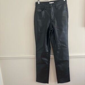 Good American Black vegan Leather Trousers